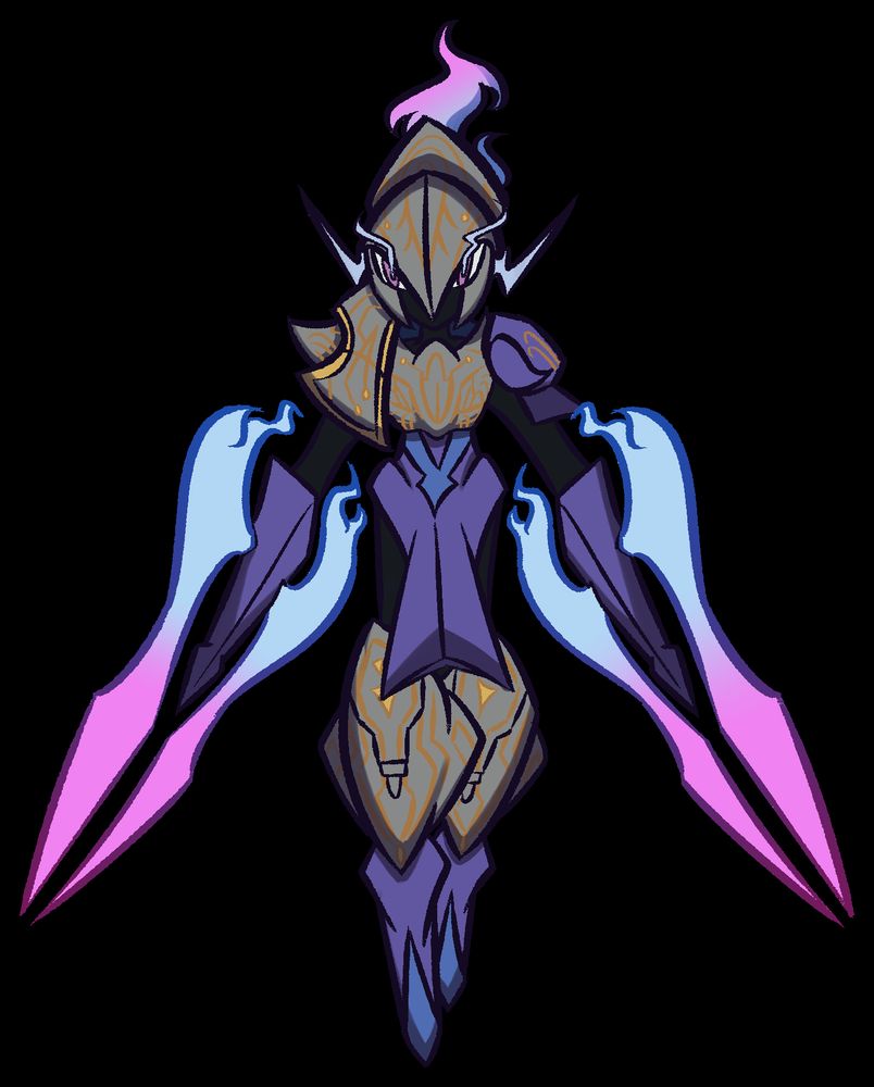 Ceruledge dressed as the Arbiter from Halo