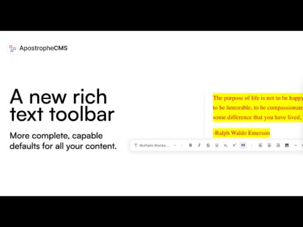 Apostrophe's new default rich text toolbar