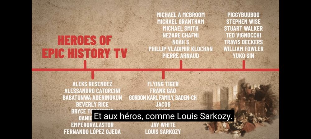 Le nom du fils Sarko apparaît dans les remerciements aux donateurs à la fin d'une vidéo Youtube.
Avec son nom dans les sous-titres pour en rajouter une couche.