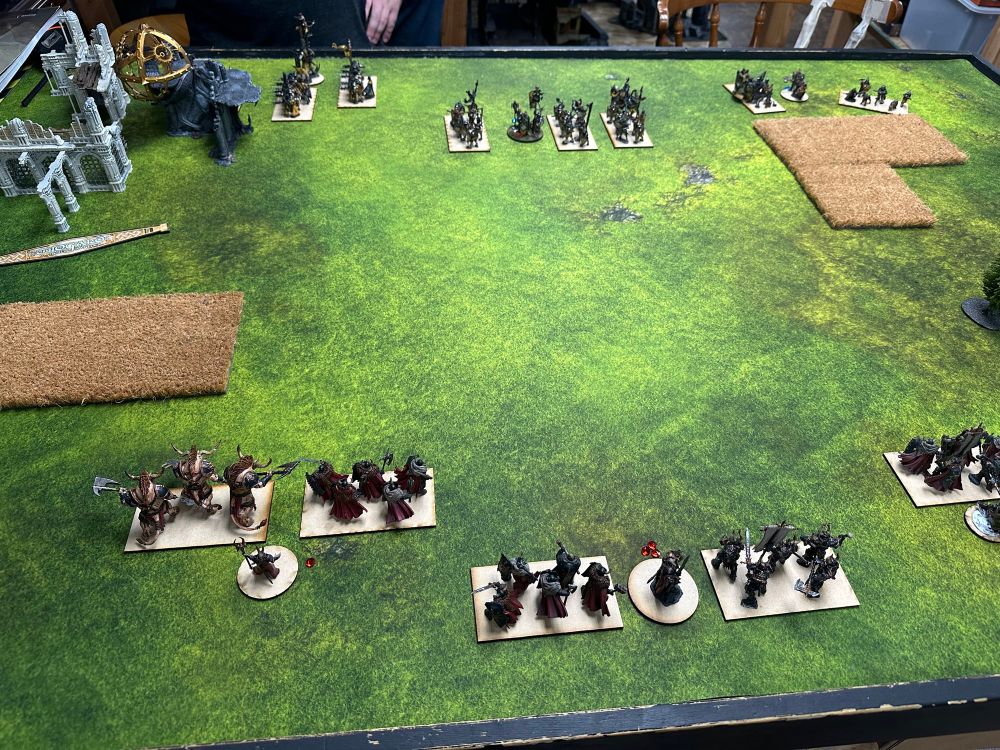 Two armies opposite each other in a field