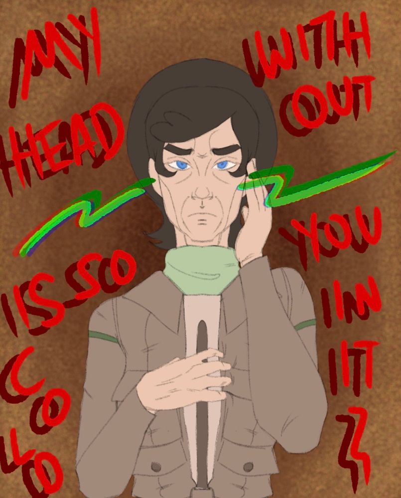 The same drawing as before, but without the harsh shading, just showing the flat colors.