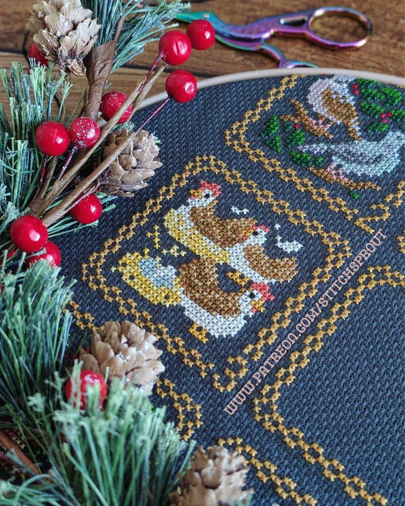 Shown here is the three French hens! 