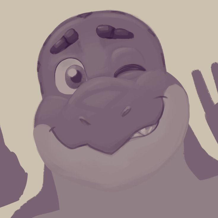 The time tortoise, Khrosz, with a bashful expression.
Has a triangular mark on his nose (WIP - I thought it was a bit 'too big' so I'm going to shrink it and finish the hands.