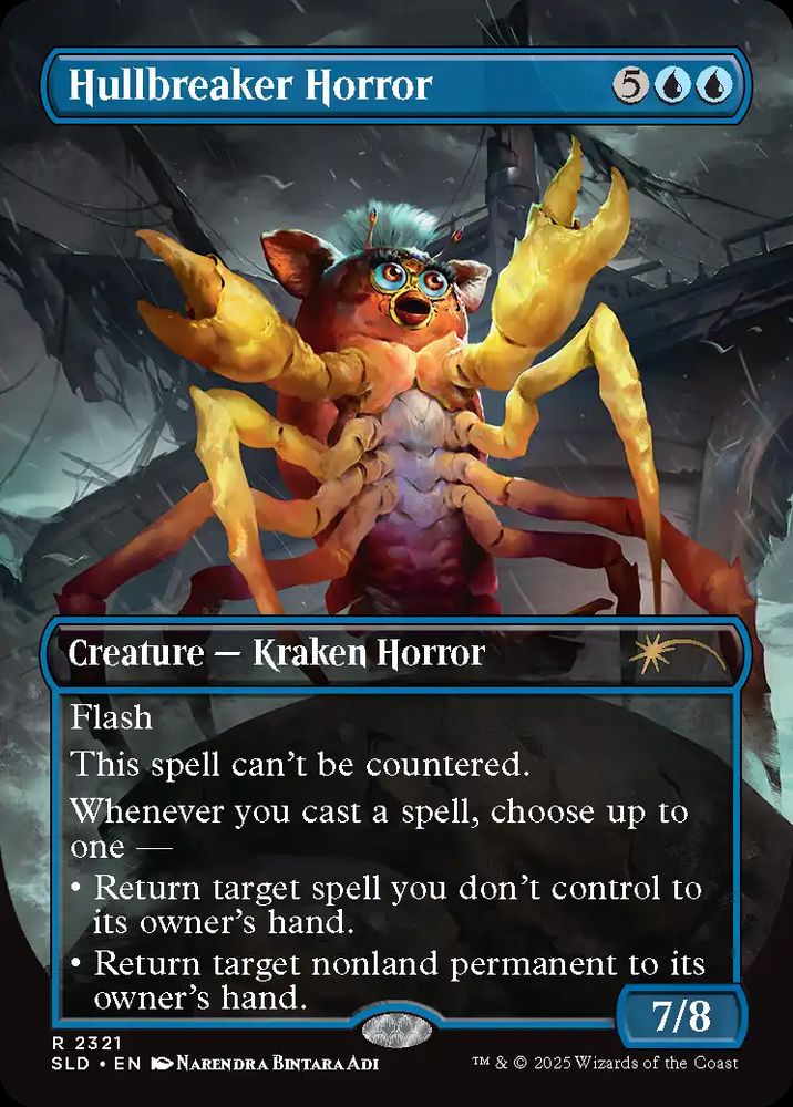 Hullbreaker Horror magic the gathering card with a furby crab illustration