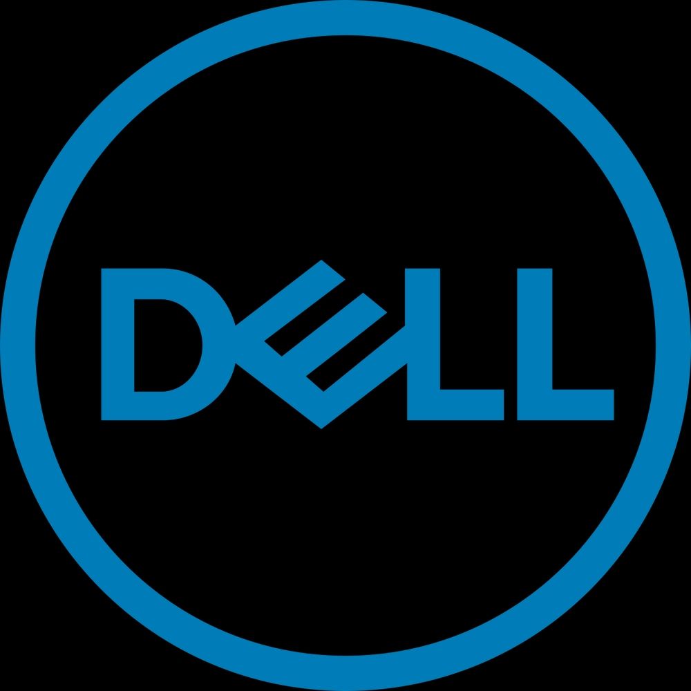 The 2016 logo of Dell, almost identical to the 1992 one but using a much thinner font and a slightly thinner circle.