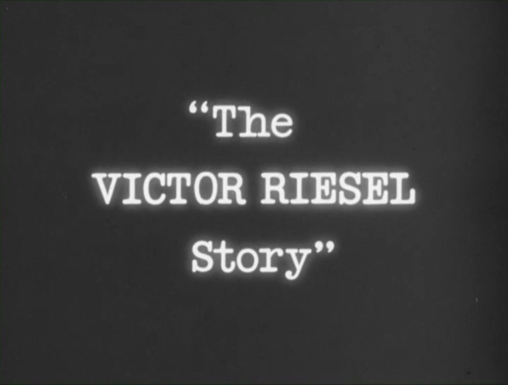 Titlecard from the television program DEADLINE*. Simple black and white image featuring white text in a Courier font centred over a plain black background.

The text reads "The Victor Riesel Story."


*(original Official Films variant, c.1959)


#tvsky
#TVSky
#classictv
#ClassicTV
#filmsky
#tvhistory