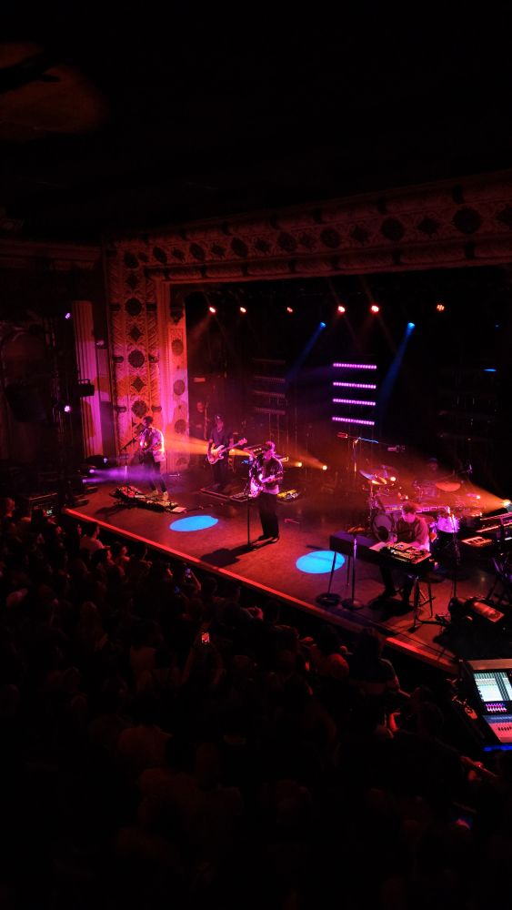 the stage at the Metro lit in red lights with Foster the People