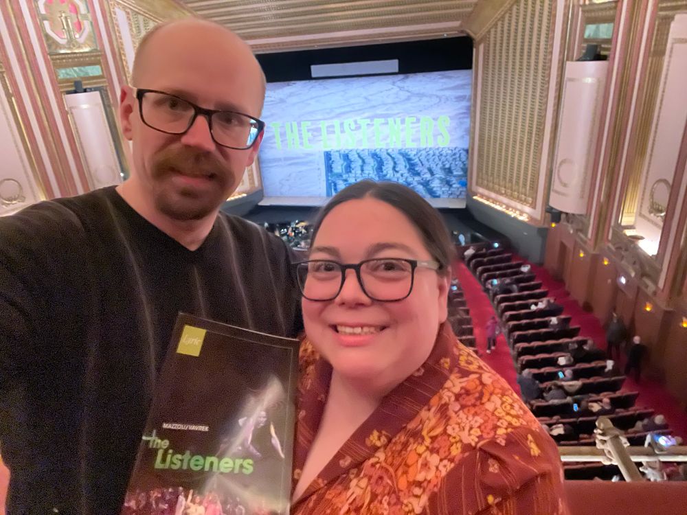 Lyric Opera Chicago - First Balcony - waiting for “The Listeners” - a new opera - to start. 