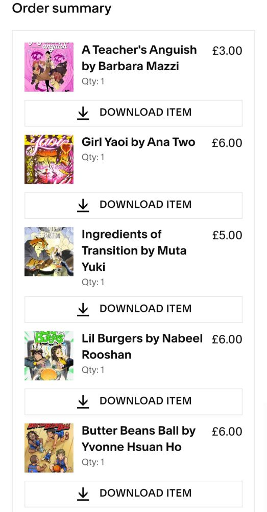 Screenshot of my small shortbox comics fair haul