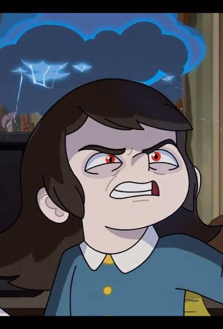 Abaddon from Netflix's Haunted Hotel making a menacing face