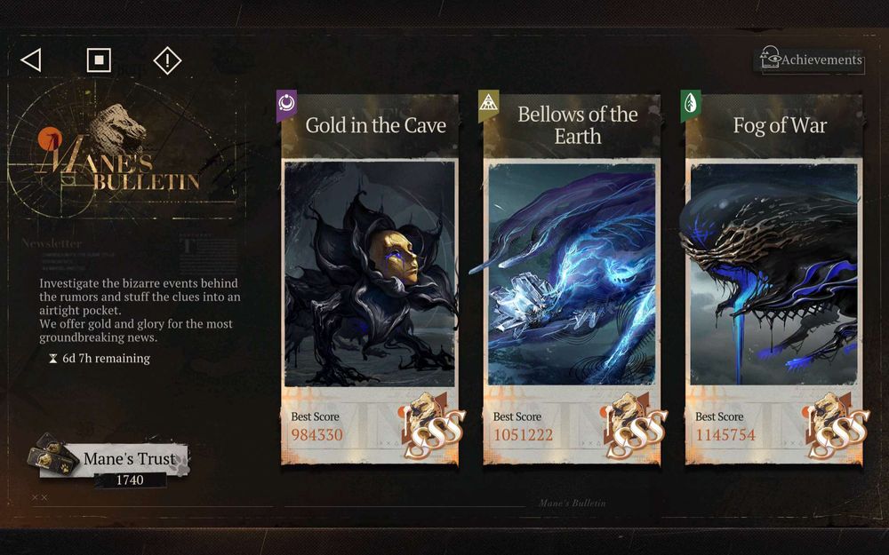 Mane's bulletin in reverse 1999. All three boss fights are ranked SSS