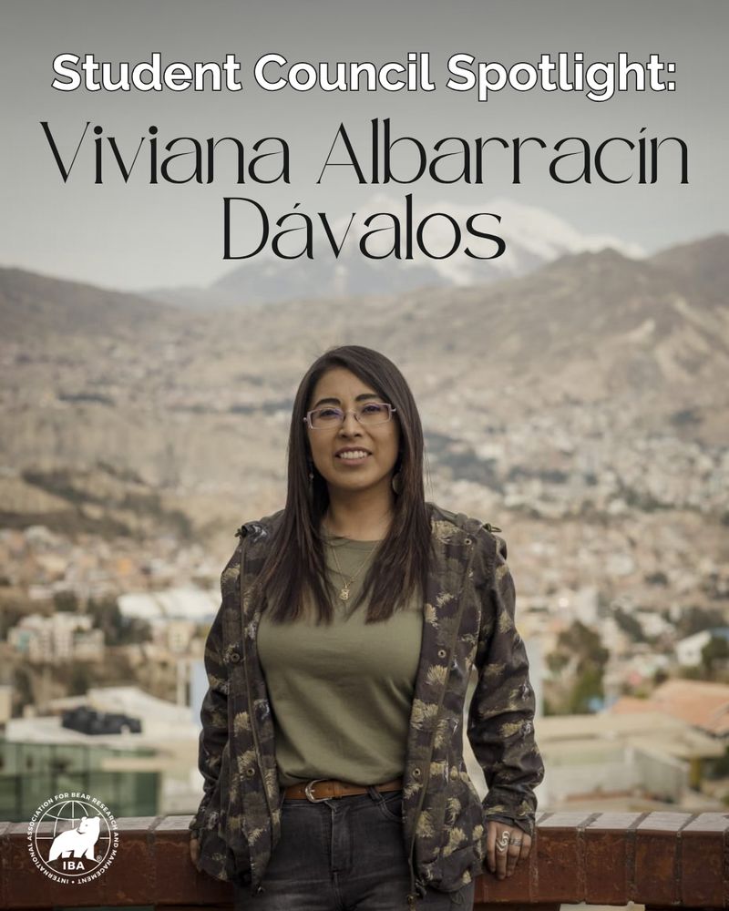 Viviana stands on a balcony with a city and mountains in the background. Text reads: “Student Council Spotlight: Viviana Albarracin Davalos”.