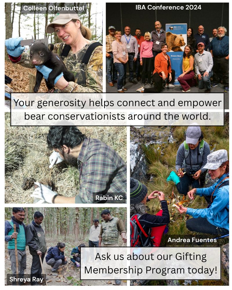 Collage of IBA members working in the field and a group photo from the IBA Conference. Text on screen encourages readers to ask about our gifting membership program.