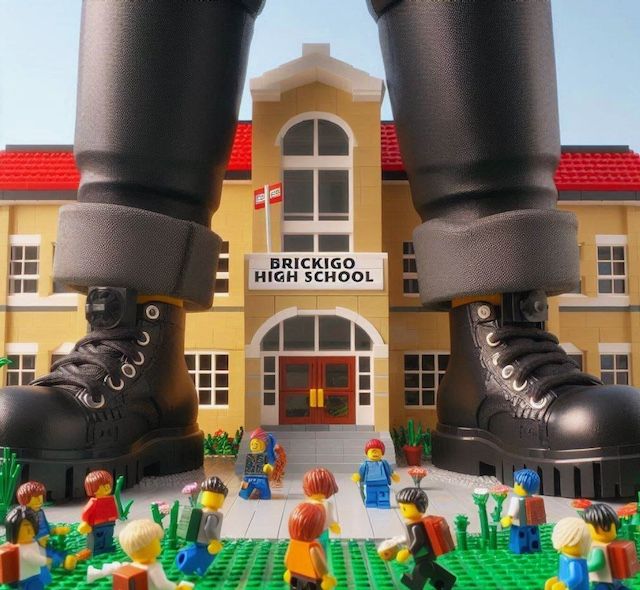 ICE enforcers in a Lego world. Photo taken with assistance of Dall E-3 AI.