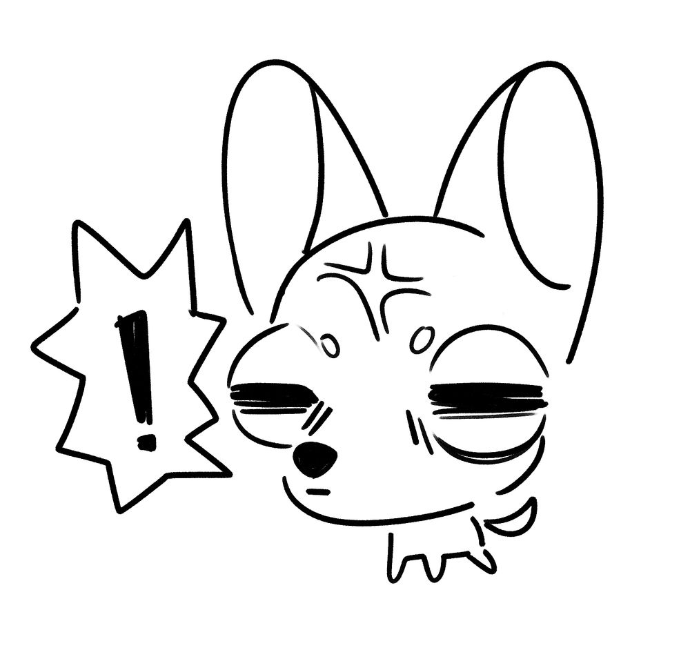 Doodle of my chihuahua looking alert and gross
