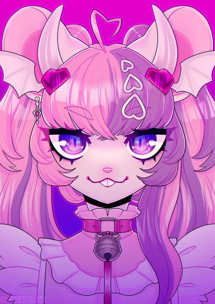 Bust up drawing of the vtuber Ironmouse drawn as an anthropomorphic mouse