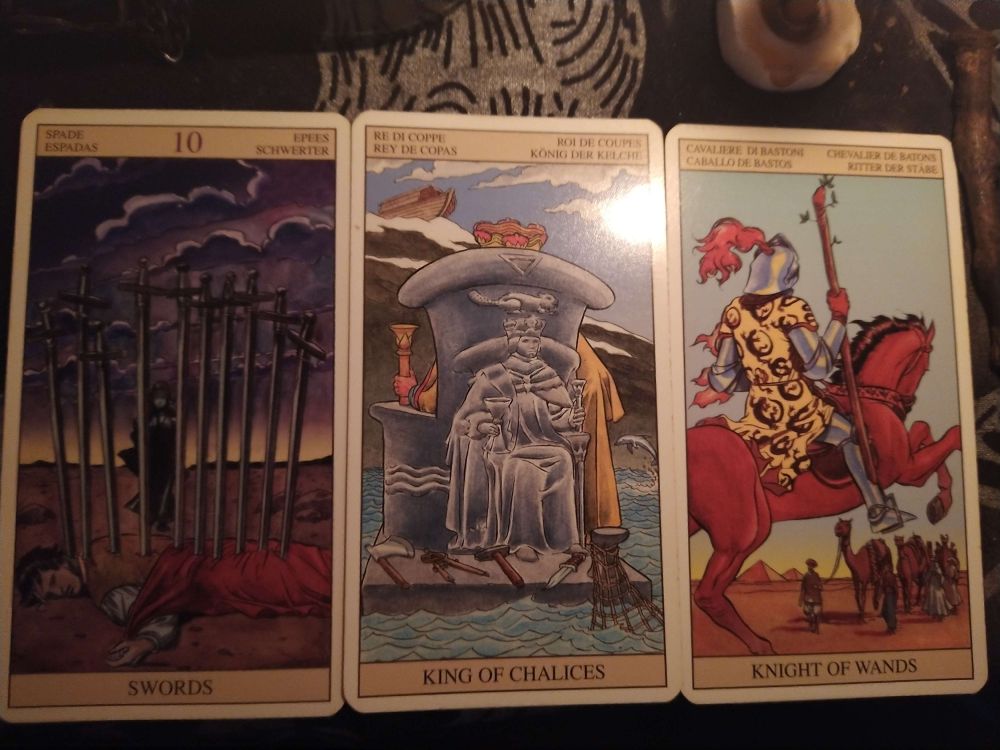 Tarot reading for October 7th, 2025: Ten of Swords, King of Cups, Knight of Wands