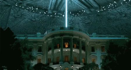 From the movie Independence Day: aliens blow up the White House