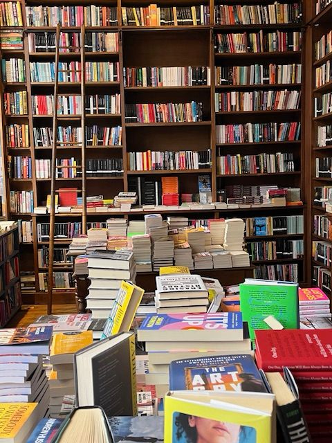 Shelves filled with books 