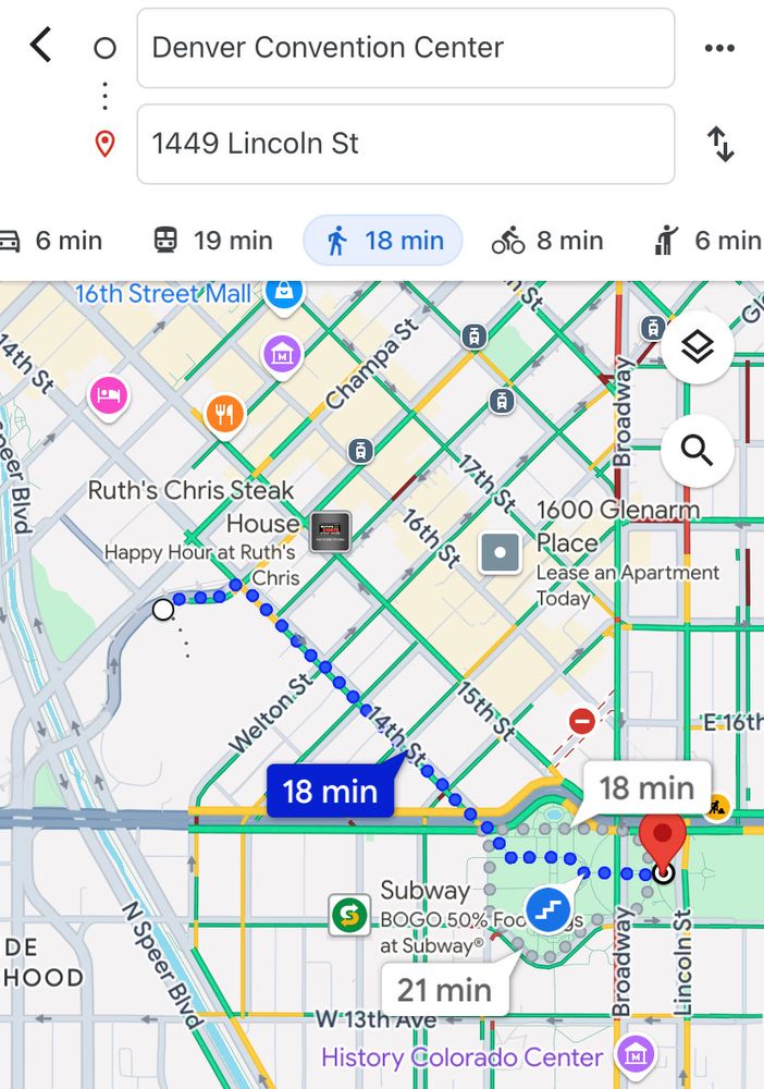 Map from Conference Centr to park