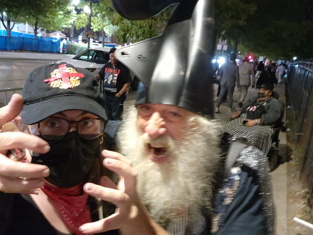 Lila posing with Vermin Supreme