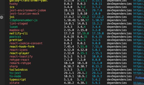 A screenshot of my console, showing a mix of current and outdated packages in the application. I'm trying to filter out the red ones.