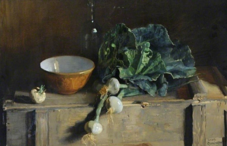 Isobel Codrington occupied a central place in British art during the 1920s. ' Still life, Vegetables,' painted in 1923, typifies her ability to paint remarkably naturalistic work full of descriptive detail.