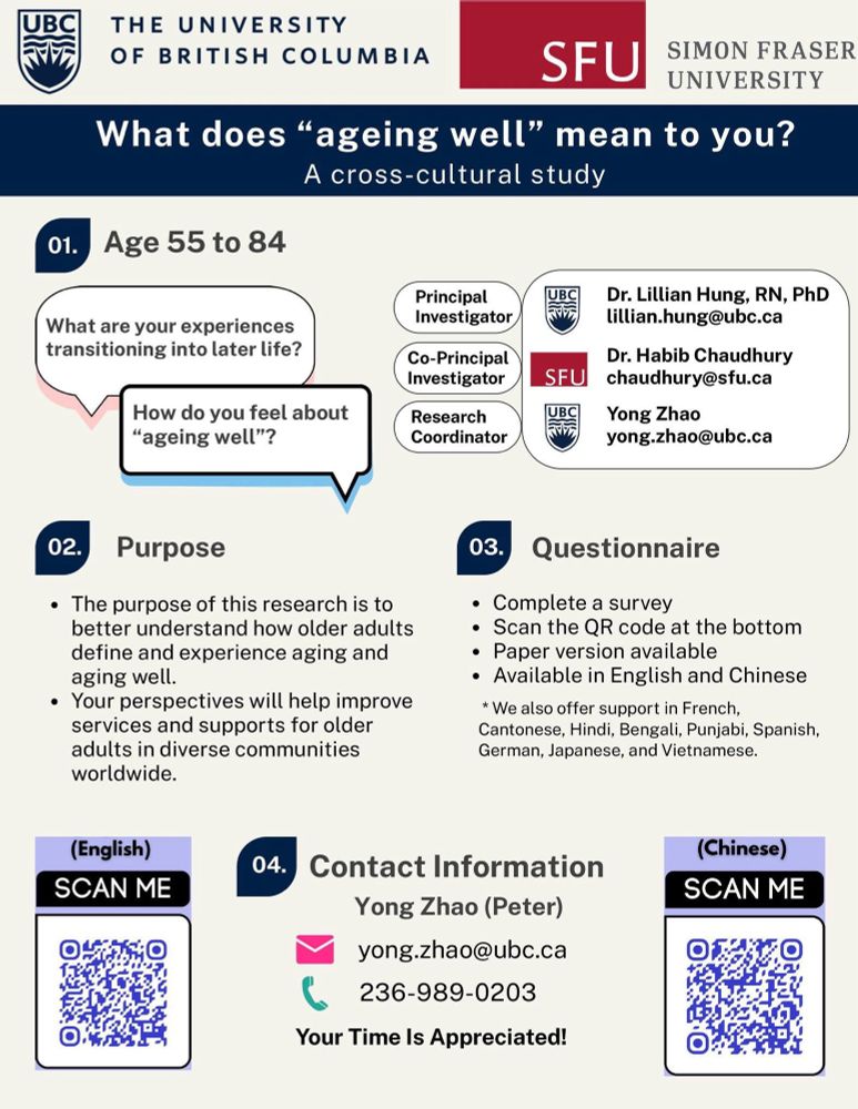 Aging study recruitment poster
