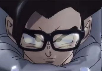 angry gohan with smudged-ass glasses