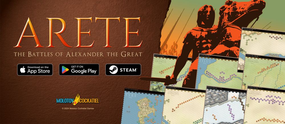 Arete: The Battles of Alexander the Great on iOS App Store, Google Play, and on Steam.