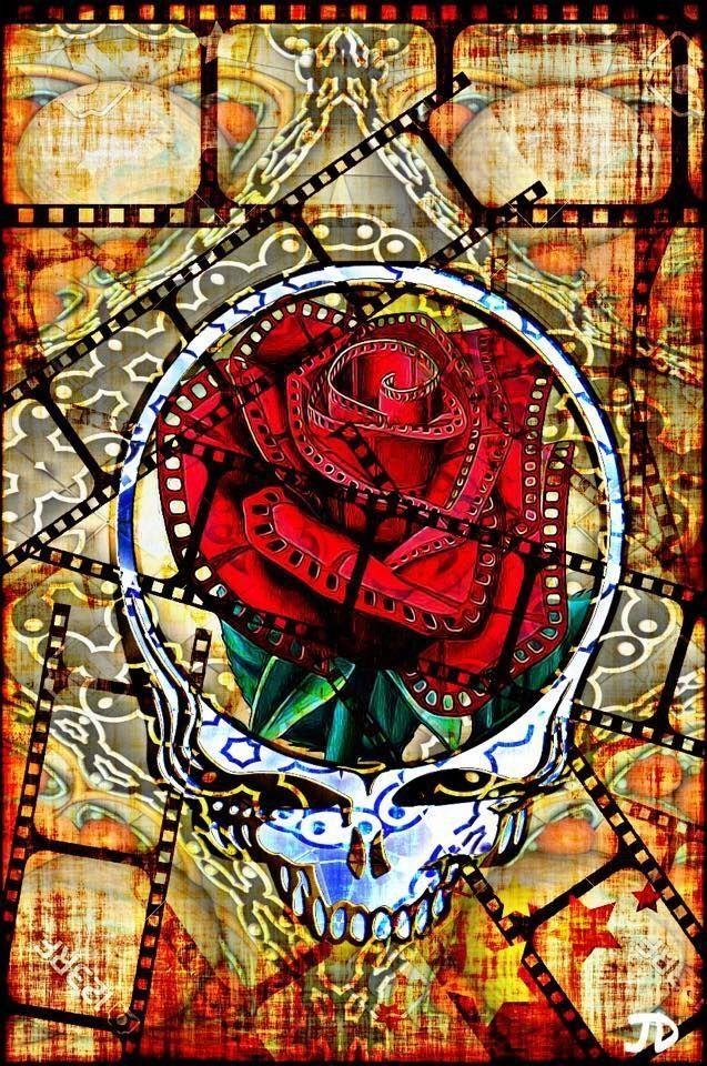 Grateful Dead stealie with roses inside. 