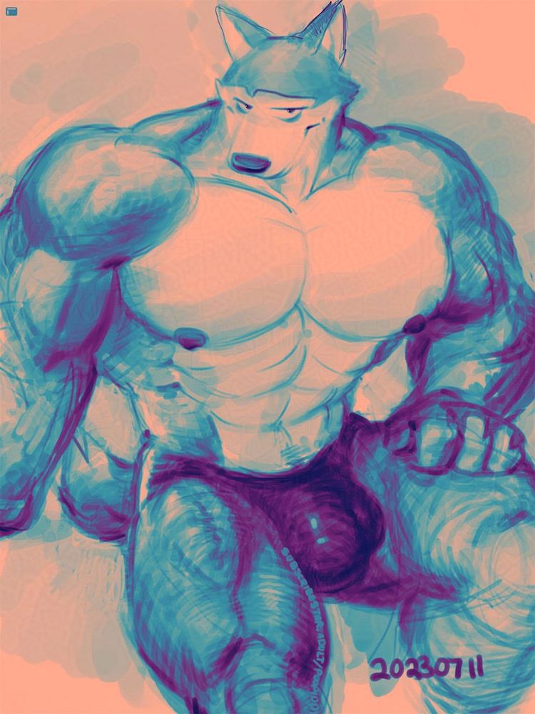 legoshi looking pretty buff sporting a big package