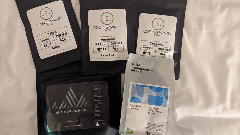 5 bags of coffee beans