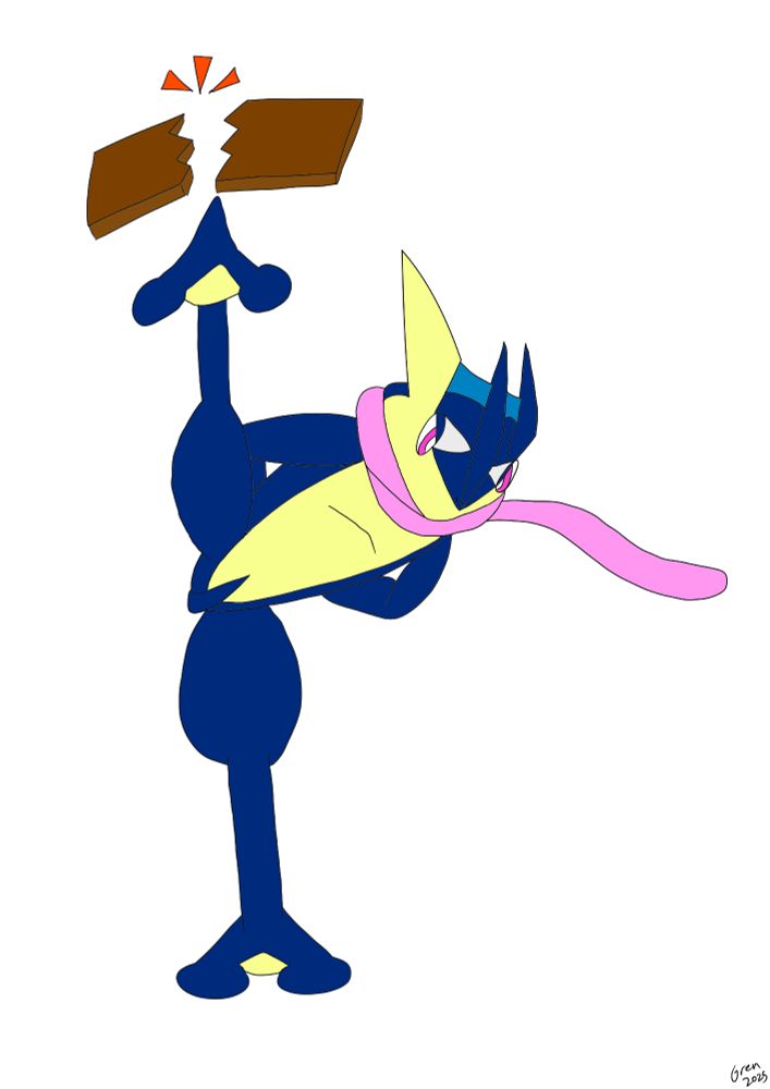 [SFW ALT]

Gren is kicking a wooden board, breaking it in two. His hands are behind his back and his right foot is directly upwards.