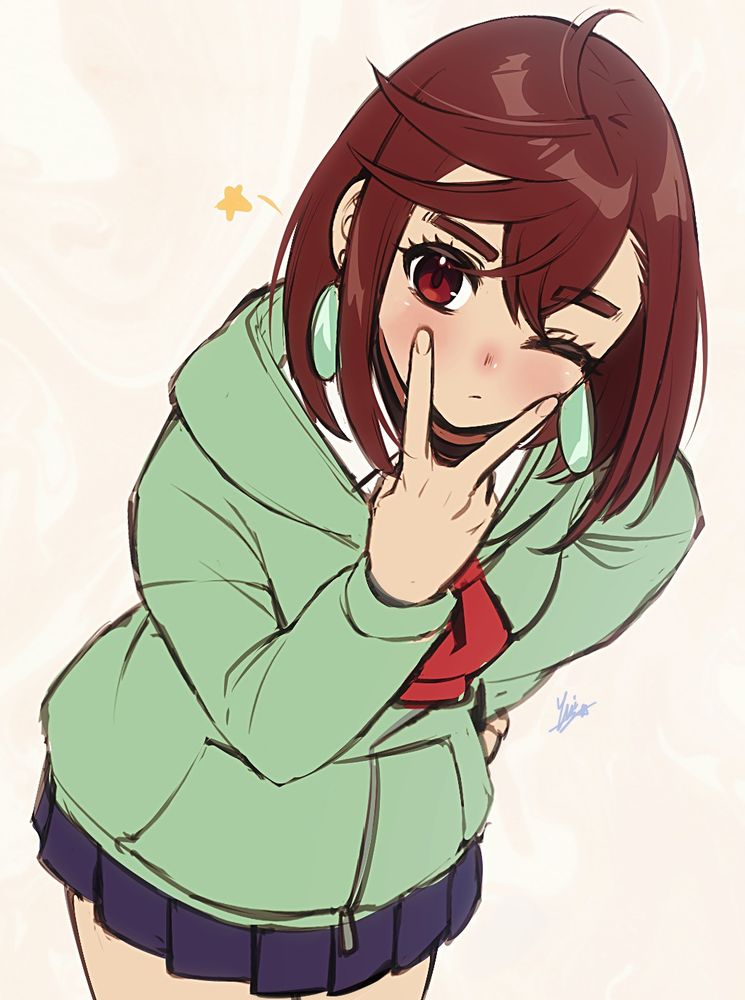 Ayase Momo doing peace sign.