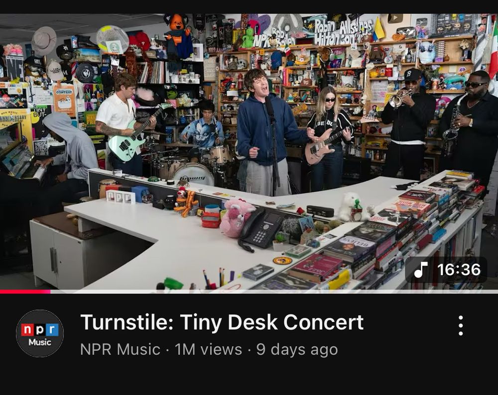 A screen grab from Turnstile’s Tiny Desk