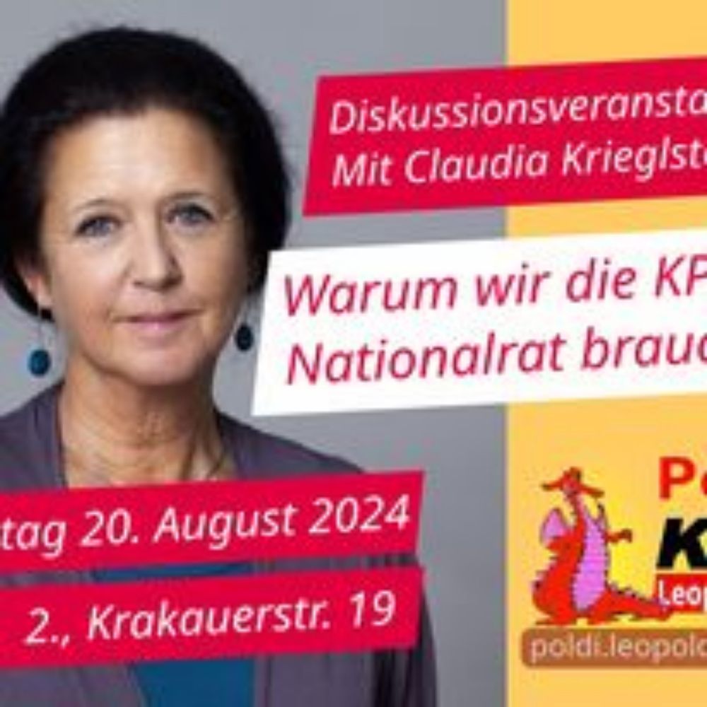 Diskussionsveranstaltung mit Claudia Krieglsteiner: Warum wir die KPÖ im Nationalrat brauchen