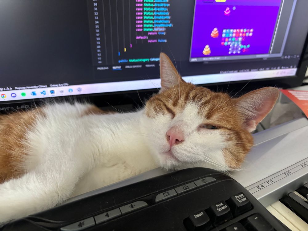 My cat Firion melting on my desk.