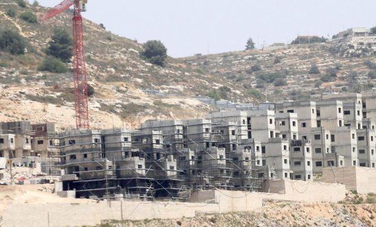 Israeli settlement under construction in the occupied West Bank. These settlements are illegal under international law.
