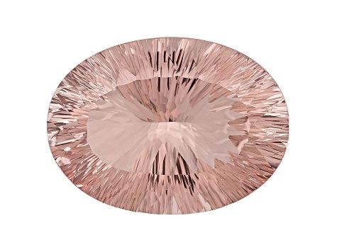 An oval morganite gemstone that has been faceted into a quantum cut.

By some sheer coincidence, the oval shape of the pinkish-hued stone, along with the character of a quantum cut, have given rise to a finished gemstone that looks quite identical to a butthole.