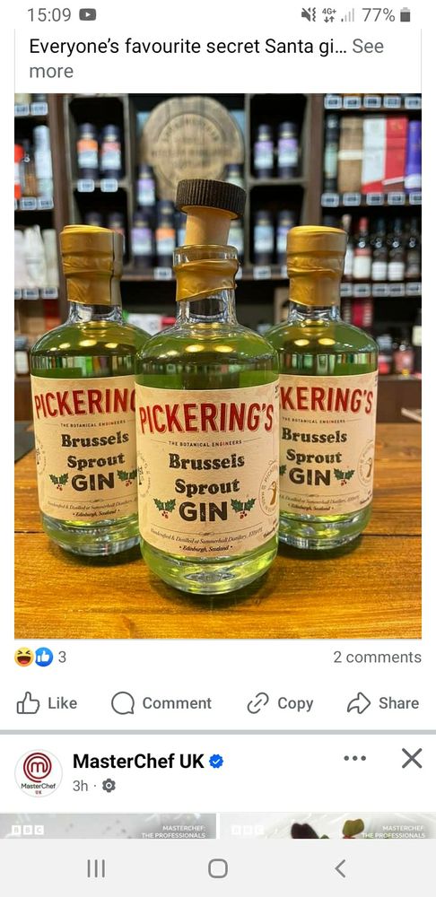 Bottles of Pickering's Brussels Sprout Gin.