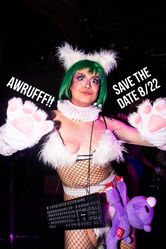 Ricky Ruff posing in a photo from the second Tailz with text that says "Awruffff!! Save the date 8/22" 