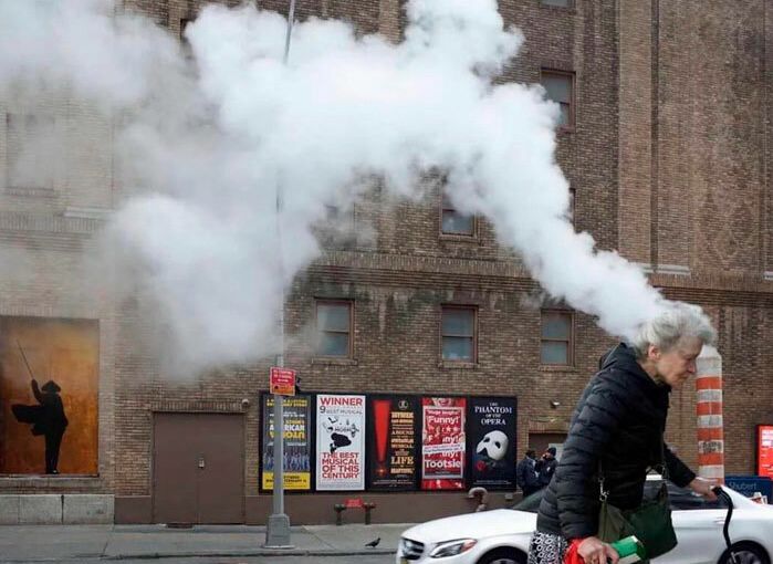 Steam appears to come from woman’s head