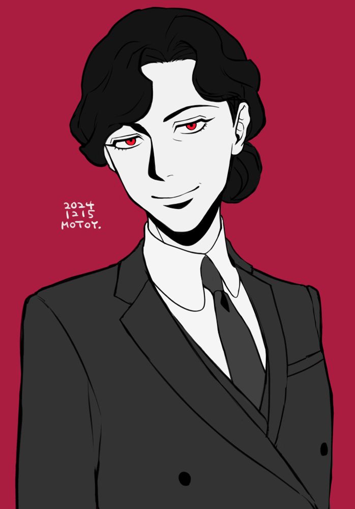 オリジナルキャラクター、ドーリス・デュカーのイラストです。
王都北部警察局警部補のマティアス・デュカーの姉で、魔術警察局の警視を務めています。