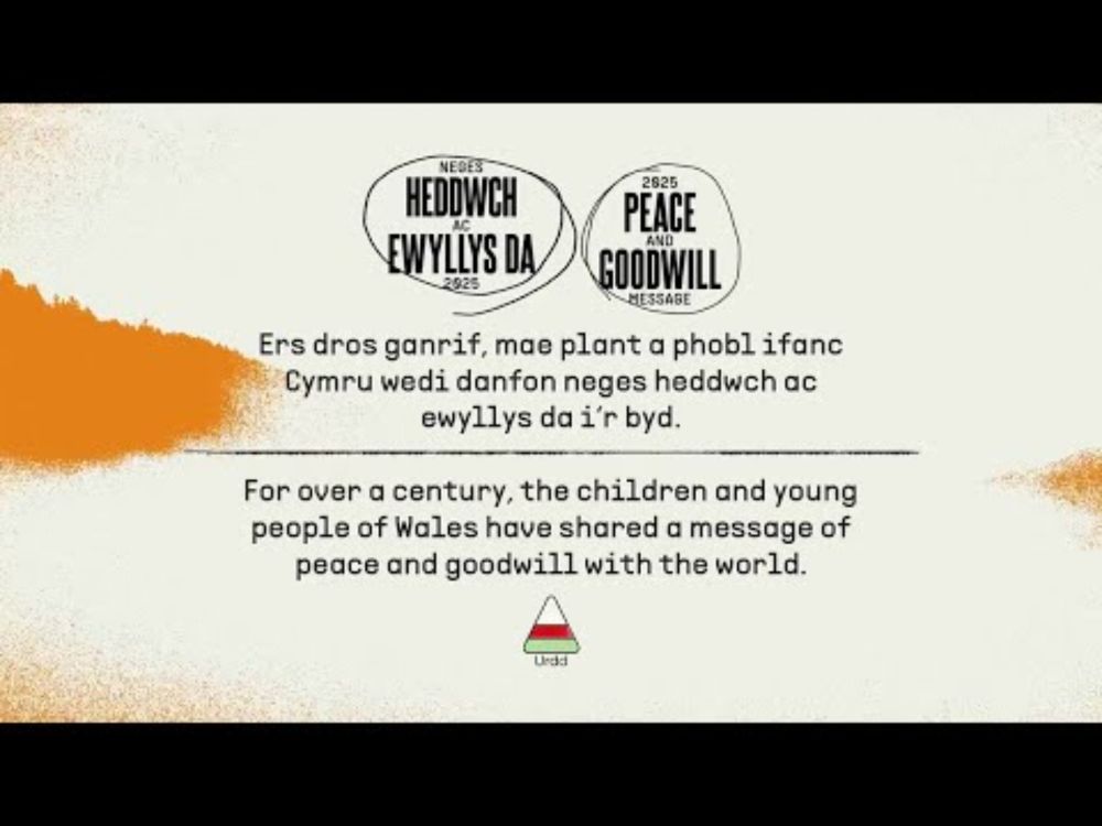 Neges Heddwch ac Ewyllys Da yr Urdd 2025 | #Heddwch2025 | The Urdd's 2025 Peace and Goodwill Message