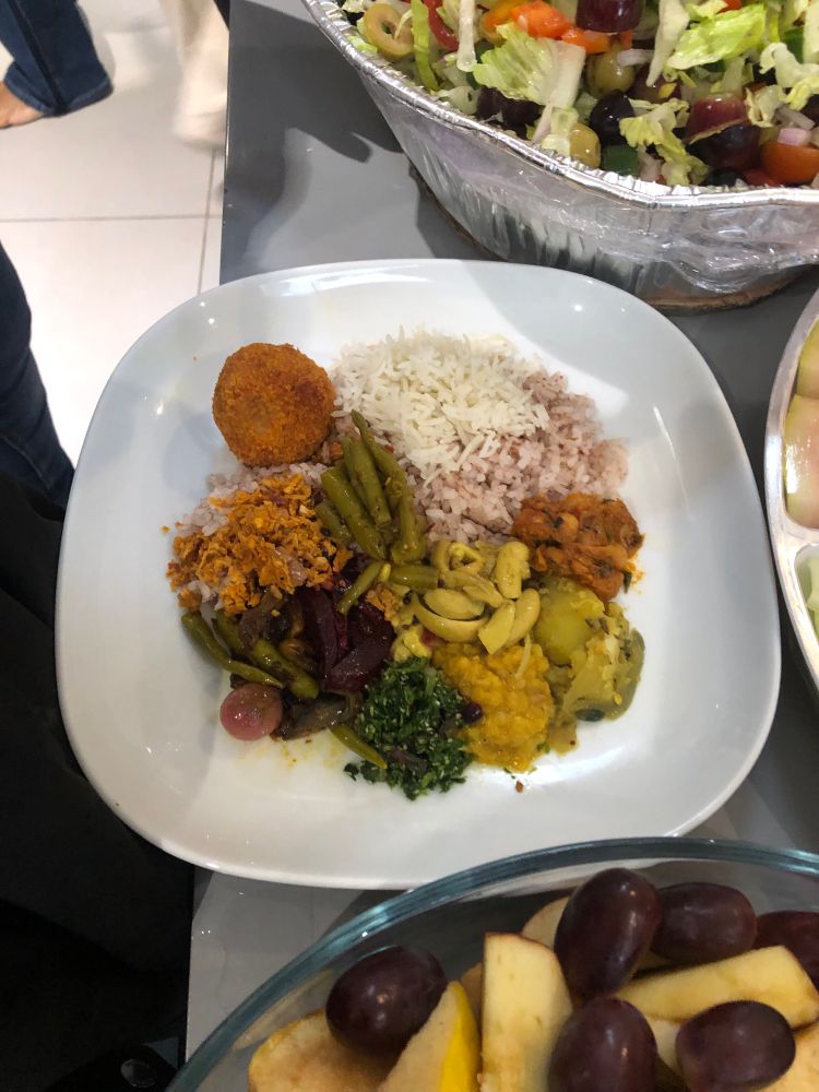 Plate of Sri Lankan food as an offering to Buddha
