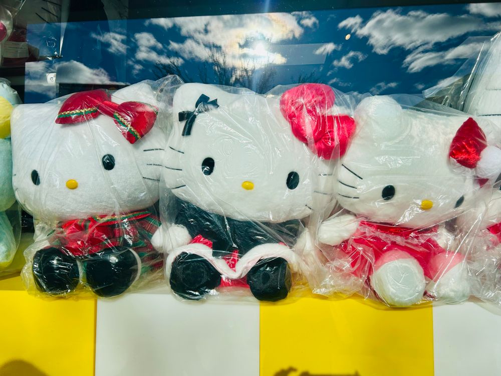 giant Christmas Hello Kitty plushes