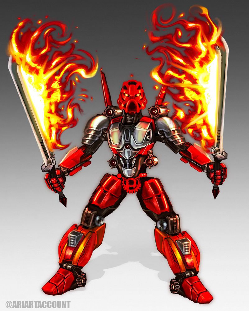 Toa Tahu Mistika, MOC version commissioned by an instagram follower. Drawn in pricreate