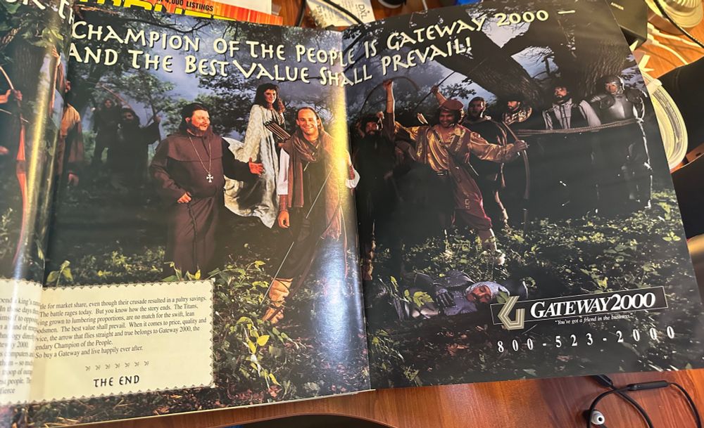 More ad from Gateway 2000 showing the title “Champion of the people is gateway 2000 and the best value will prevail!”