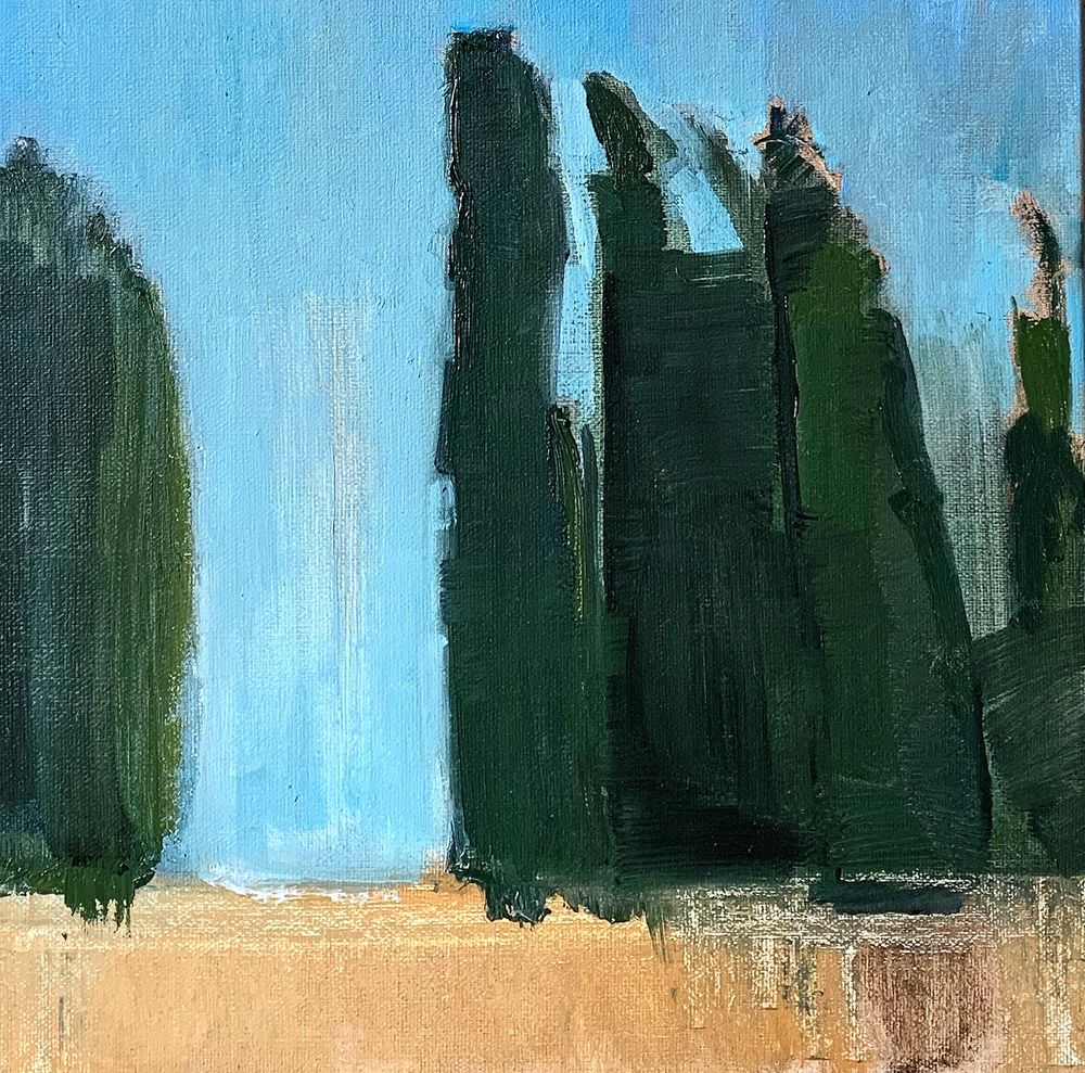 Painting of cypress trees in Verona 